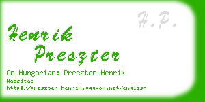 henrik preszter business card